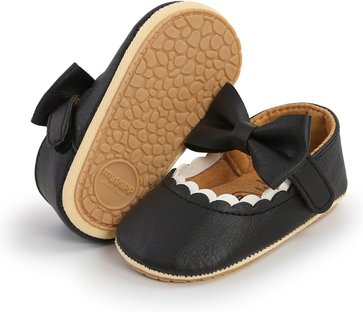 Baby Toddler Soft-Soled Non-Slip Fashion Princess Shoes PU Leather Mary Jane Shoe