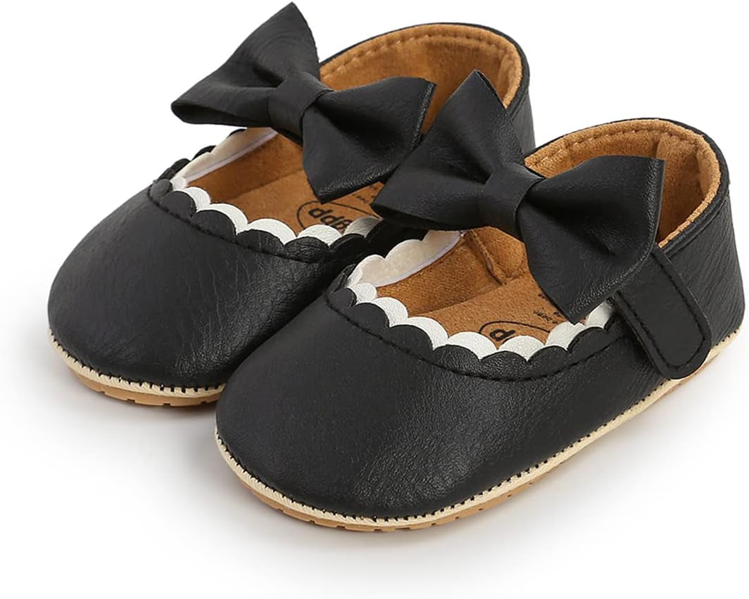 Baby Toddler Soft-Soled Non-Slip Fashion Princess Shoes PU Leather Mary Jane Shoe